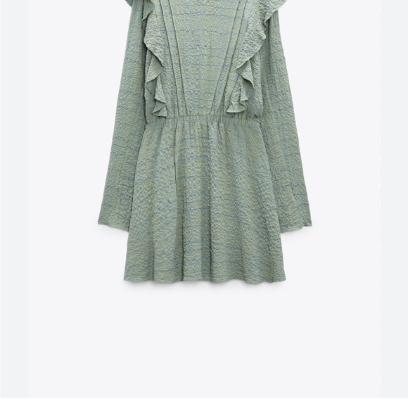 Zara Green Ruffle Dress - Picture 2 of 4
